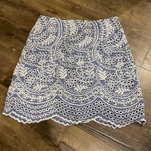 NWT - LOFT - embroidered mini skirt